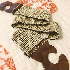 Handmade Bead and Wood Belt
